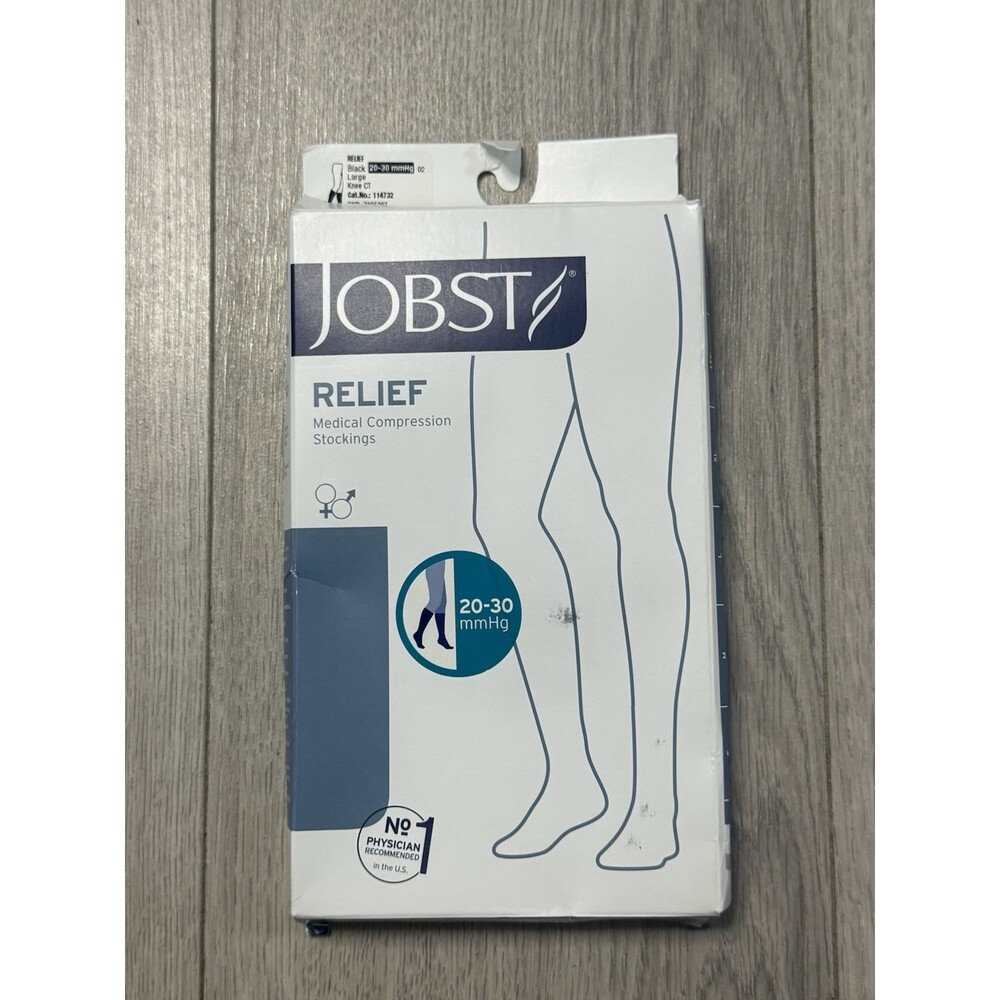 Jobst Relief 20-30 mmHg Black Knee High CT Size Large  114013  NEW